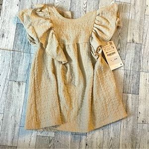 NEW ZARA BABY GIRL BEIGE DRESS - 9-12 Months
